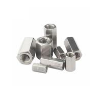 OQATNXUR 1/2/5 pezzi M5 M6 M8 M10 M12 A2-70 304 in acciaio inox DIN6334 esagonale estendere lungo asta accoppiamento dado dado giunto dado (1 pezzo M12 x 19 x 40 mm)