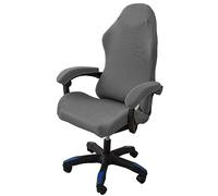 OQHAIR ergonomico Coprisedia da gaming Jacquard elasticizzato Rivestimento per sedia da gioco Antiscivolo antipolvere con 2 coperture per braccioli con cerniera -grigio chiaro