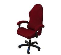 OQHAIR ergonomico Coprisedia da gaming Jacquard elasticizzato Rivestimento per sedia da gioco Antiscivolo antipolvere con 2 coperture per braccioli con cerniera -vino rosso
