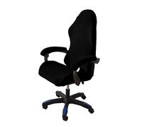 OQHAIR Velluto Coprisedia da gaming Elastico universale Rivestimento per sedia da gioco Protezione ergonomica reclinabile stile corsa 4 pezzi con 2 coperture per braccioli -nero
