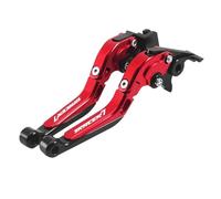 OQHBSJYZ Moto Leve Freno Leva Frizione Set Misura for Yamaha Tracer 7/7GT 2021-2024 Moto Regolabile Allungabile Pieghevole Freno Leve di Frizione Maniglie Accessori(Red)