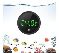 OQIMAX Mini Termometro per Acquari, Termometro Digitale per Acquario, Display a LED e Alta Precisione, Touch Screen, Strumento di Temperatura per Acquari Marini d'acqua Dolce, Nero