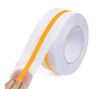 OQingluan Striscia Antiscivolo per Scale, 5cm*10m, Nastro Antiscivolo con Strisce Fluorescenti, Nastro Adesivo Antiscivolo per Scale, Trasparente, per Interni, Esterni, Giallo