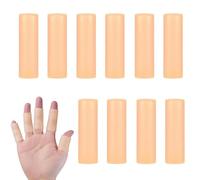 OQKAHIV 10 pcs Protezioni per Dita in Silicone, Gel Manicotti per Dita e Pollici, Protezioni per Dita in Gel, Proteggi Dita, Gel Manicotti per Dita, Copridito in Silicone (Colore della carne-Apertura)