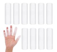 OQKAHIV 10 Pezzi Protezioni per Dita in Silicone - Gel Manicotti per Dita e Pollici - Protezioni per Dita in Gel - Proteggi Dita - Gel Manicotti per Dita - Copridito in Silicone (Bianco-Apertura)
