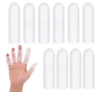 OQKAHIV 10 Pezzi Protezioni per Dita in Silicone - Protezioni per Dita in Gel, Gel Manicotti per Dita e Pollici - Proteggi Dita, Gel Manicotti per Dita - Pratici per Casa e Lavoro (Bianco)
