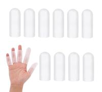 OQKAHIV 10pcs Protezioni per Dita in Silicone - Gel Manicotti per Dita e Pollici - Protezioni per Dita in Gel, Proteggi Dita, Gel Manicotti per Dita, Copridito in Silicone, Adatto per pollice (Bianco)