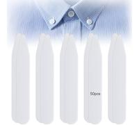 OQKAHIV 50 pcs Uomo Camicia Collare Stays, colletti per Camicie in plastica Code- Stecche Colletto in Plastica per Camicia, CoCollari Rigidi in plastica per Camicie, per colletti per Camicie da Uomo