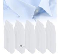 OQKAHIV 50 Pezzi Colletti Stecca in Plastica per Camicie da Uomo - Stecche Per Colletto Della Camicia, Collari Bianchi Resistenti e Irrigiditi, per Colletti di Camicie da Uomo, Regalo per Padre Marito