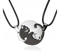 OQKAHIV Collana dell'Amicizia a 2 Pezzi con Ciondolo a Puzzle e Gatto, Regalo di Compleanno per Migliori Amici, Coppie e Fidanzati, per condividere la tua amicizia con la tua migliore amica!
