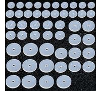 OQKAHIV Set 50 Orecchini Silicone Posteriori con Disco Perforante Trasparente - Misure 5/7/9/12/14mm per Piercing - Bump Patch di Supporto del Lobo Orecchio, Stabilizzazione Dischi Plastica Cuscinetti