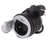 OR-AE-1373 Presa elettrica: mobile IP20 16A 3680W argento Su: Ø60 mm ORNO