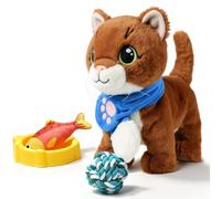 OR OR TU Gatto Giocattolo Attivato Dalla Voce Gatto di Peluche che Cammina | Di Razza Abissina, Canta, Miagola, Cammina e Ripete ciò che dici; Materiale Delicato Sulla Pelle,per Bambini dai 2 Anni in su