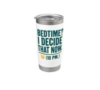 Ora di andare a dormire? Decido che ora a tarda notte gufo buonanotte umorismo Bicchiere termico in acciaio inox doppia parete