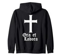 Ora ET Labora - Preghiera e Lavoro - Cattolico Felpa con Cappuccio