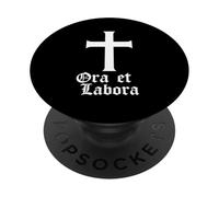 ORA ET Labora - Preghiera e lavoro - Cattolico PopSockets PopGrip Adesivo
