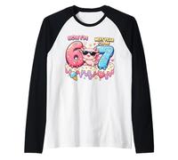 Ora Ho 6 Anni L'Anno Prossimo Sarò 7 Axolotl Ice Cream 67 Compleanno Maglia con Maniche Raglan