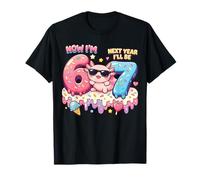 Ora Ho 6 Anni L'Anno Prossimo Sarò 7 Axolotl Ice Cream 67 Compleanno Maglietta