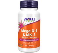 ORA Mega D3 e MK-7, vitamina d3 5000 UI e vitamina K2 180 ug, 120 capsule vegetali