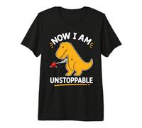 Ora Sono inarrestabile Giallo T Rex Divertente Maglietta Premium