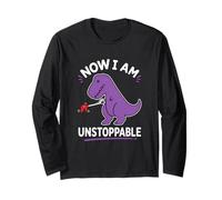 Ora Sono inarrestabile Viola T Rex Divertente Maglia a Manica