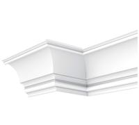 Orac Decor Xterio C836 Cornice Soffitto Purotouch® Poliuretano Ad Alta Densità Bianco RAL 9003 Termiti Raggi UV Solventi Verniciabile Impermeabile Interno Esterno Ambienti Umidi 200x27,1x26,6cm