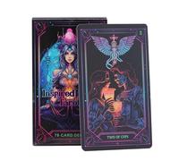 Oracle Card, 78 carte Oracle al neon, mazzo di tarocchi inglesi | Materiale in carta patinata, ideale per principianti, predizione della, meditazione, auto-riflessione, gioco, 10,5 x 6,3 cm