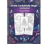Oracle Cards & Daily Magic Coloring Book: Simple Zentangle and Mandala Patterns with Bold Thick Lines for Teens and Adults Stress Relief and Relaxation