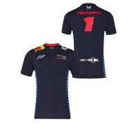 Oracle Red Bull Racing - Replica Max Verstappen T-shirt - Vestibilità regolare, Logo di Oracle Red Bull Racing, Firma di Max Verstappen - Uomo - Taglia XL - Blu/Rosso
