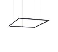 Sospensione Moderna Square Oracle Alluminio-Plastiche Nero Led 41W 3000K D70Cm