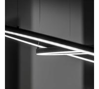 Sospensione Moderna Oracle Alluminio-Plastiche Nero Led 55W 4000K D90Cm