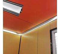 Oracra Profilo Angolare LED Illuminazione a Binario LED per Controsoffitto, Striscia LED Lineare in Alluminio con Alloggiamento a Incasso, Profilo di Finitura per Cornicione a Soffitto(4.5 m(14.7ft))