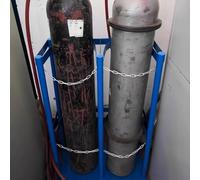 Oracra Supporto per Bombola Supporto Saldato per Due Bombole di Ossigeno, Staffa per Carrello Portabombole di Gas Medicali, Ripiano Fisso per Il Trasporto di Bombole (per Laboratori)