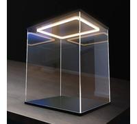 Oracra Vetrinetta Espositiva Grande Vetrina in Acrilico Trasparente con Luce a LED, Scatola da Banco per Auto/Figure, Antipolvere, Vetrina Protettiva Alta 10-60 cm con Base(50x20x30cm(20"x8"x12"))