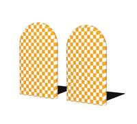 Orage And White Checker Pattern Fermalibri Per Mensole 2 Pz Fermalibri In Legno Fermalibri Organizzatore Per Casa Ufficio Biblioteche