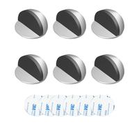 ORAGKE 6 Pezzi Fermaporta da Pavimento Adesivo, Ferma Porta da Pavimento in Acciaio Inox con Gomma Antiscivolo, Protezione Porte/Pareti, Door Stopper per Casa/Ufficio (4,5 x 2,5 cm)