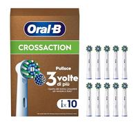 Oral-B Cross Action Testine Spazzolino Elettrico, Confezione da 10 Testine di Ricambio per Spazzolino Elettrico Oral B, Setole Angolate che si Adattano a ogni Dente per una Pulizia Profonda