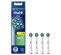 Oral-B Cross Action Testine Spazzolino Elettrico, Confezione da 4 Testine di Ricambio Bianche, Setole Angolate che si Adattano a ogni Dente per una Pulizia Profonda