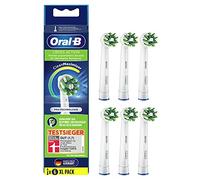 Oral-B CrossAction - Set di 6 testine per spazzolino elettrico, pulizia orale olistica con setole CleanMaximiser, spazzolini Oral-B