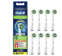 Oral-B CrossAction - Set di 8 testine per spazzolino elettrico, pulizia orale olistica con setole CleanMaximiser, spazzolini Oral-B