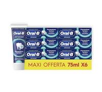 Oral-B Dentifricio Advanced Prevenzione Tartaro con Microgranuli Attivi per prevenire la formazione del Tartaro, Menta Fresca 3x75ml, Advanced Prevention (new), 225ml (Confezione da 2)