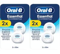 Oral-B Filo Interdentale Non Cerato Essential Floss, Neutro 2x50m (Confezione da 2)