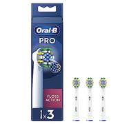 Oral-B Floss Action Testine Spazzolino Elettrico, Confezione da 3 Testine di Ricambio, per Raggiungere in Profondità gli Spazi Interdentali, Rimuove fino al 100% di Placca