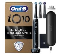 Oral-B iO 10 Spazzolino Elettrico, 3 Testine di Ricambio, Custodia, Nero