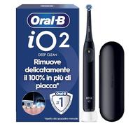Oral-B iO 2 Spazzolino Elettrico, 1 Testina di Ricambio, Custodia, Nero