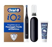 Oral-B iO 2 Spazzolino Elettrico, 1 Testina di Ricambio, Custodia, Nero