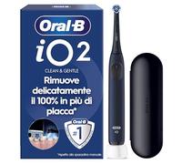 Oral-B iO 2 Spazzolino Elettrico Oral B, Blu, 1 Testina Di Ricambio, 1 Custodia Da Viaggio, Spazzolino, Delicato sulle Gengive, Efficace sulla placca, Sensore di Pressione