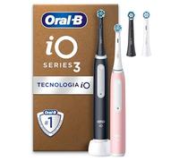 Oral-B iO 3, 2 Spazzolini Elettrici, 2 Testina di Ricambio, Nero e Rosa