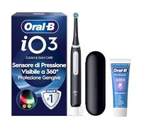 Oral-B Spazzolino Elettrico Ricaricabile iO 3 Nero, 1 Spazzolino Elettrico, 1 Testina Di Ricambio, Custodia Da Viaggio + Dentifricio Oral-B Pro-Expert Sbiancante Delicato, Pulizia Denti