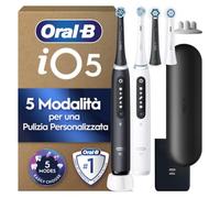Oral-B iO 5, 2 Spazzolini Elettrici, 4 Testina di Ricambio, Bianco e Nero